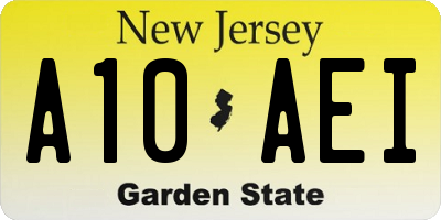 NJ license plate A10AEI