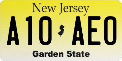 NJ license plate A10AEO