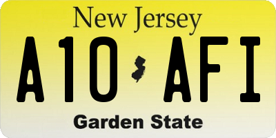 NJ license plate A10AFI