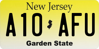 NJ license plate A10AFU