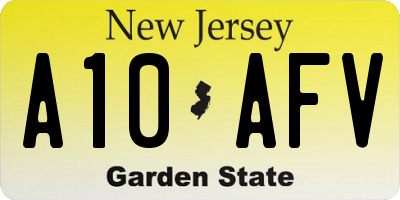NJ license plate A10AFV