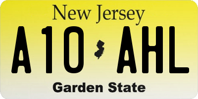 NJ license plate A10AHL