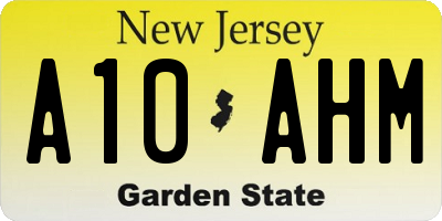 NJ license plate A10AHM
