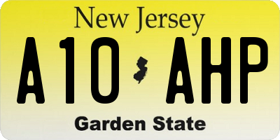 NJ license plate A10AHP