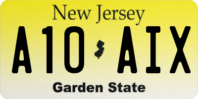 NJ license plate A10AIX