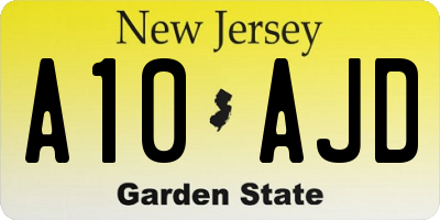 NJ license plate A10AJD