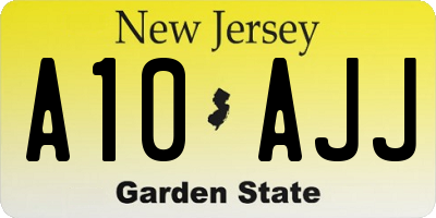 NJ license plate A10AJJ