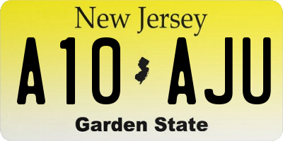 NJ license plate A10AJU