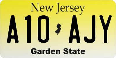 NJ license plate A10AJY