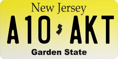 NJ license plate A10AKT