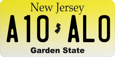 NJ license plate A10ALO