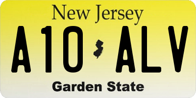 NJ license plate A10ALV