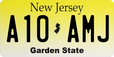 NJ license plate A10AMJ