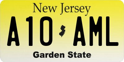 NJ license plate A10AML