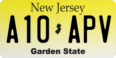 NJ license plate A10APV