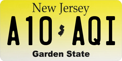 NJ license plate A10AQI