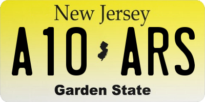 NJ license plate A10ARS