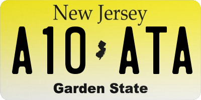 NJ license plate A10ATA