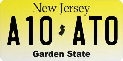 NJ license plate A10ATO