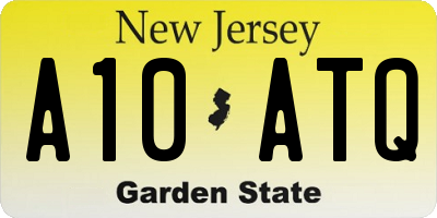 NJ license plate A10ATQ