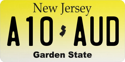 NJ license plate A10AUD