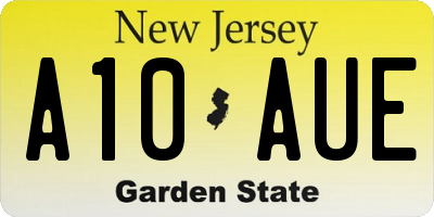NJ license plate A10AUE