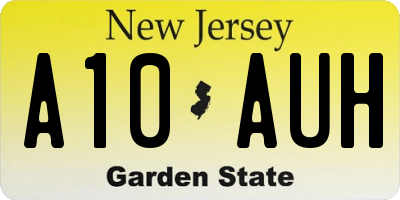 NJ license plate A10AUH
