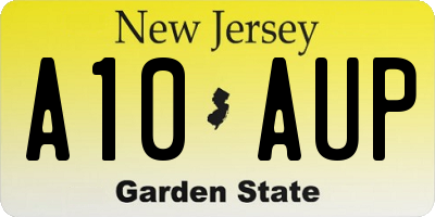 NJ license plate A10AUP