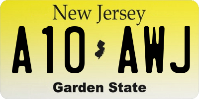 NJ license plate A10AWJ