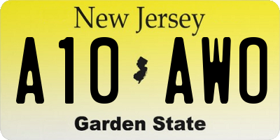 NJ license plate A10AWO
