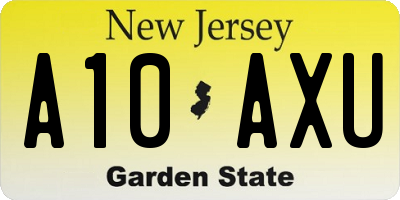 NJ license plate A10AXU
