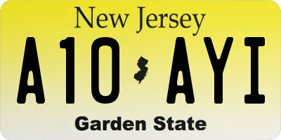 NJ license plate A10AYI