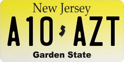 NJ license plate A10AZT