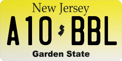 NJ license plate A10BBL