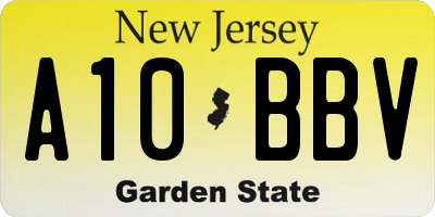 NJ license plate A10BBV