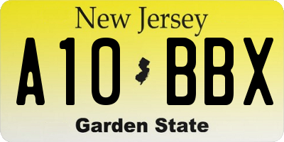 NJ license plate A10BBX