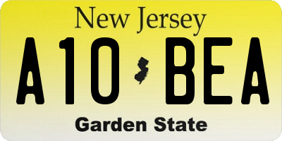NJ license plate A10BEA