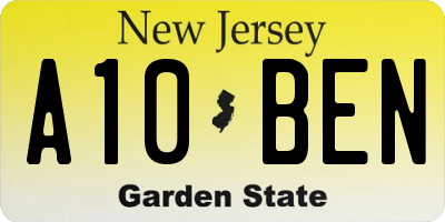 NJ license plate A10BEN