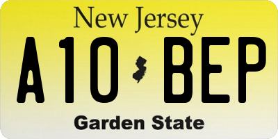 NJ license plate A10BEP