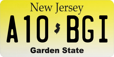 NJ license plate A10BGI