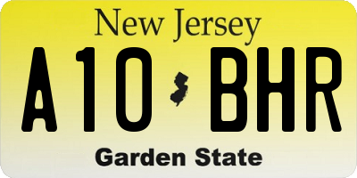 NJ license plate A10BHR