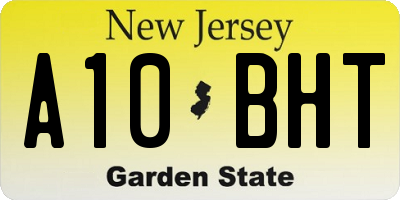 NJ license plate A10BHT