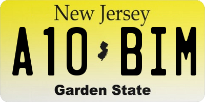 NJ license plate A10BIM