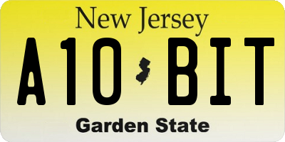 NJ license plate A10BIT