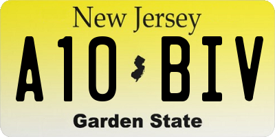 NJ license plate A10BIV