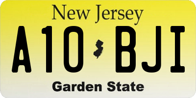 NJ license plate A10BJI
