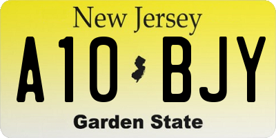 NJ license plate A10BJY