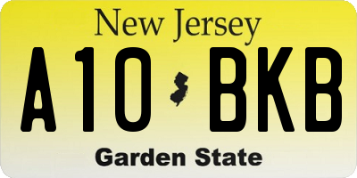 NJ license plate A10BKB