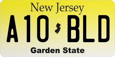 NJ license plate A10BLD