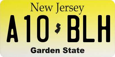 NJ license plate A10BLH